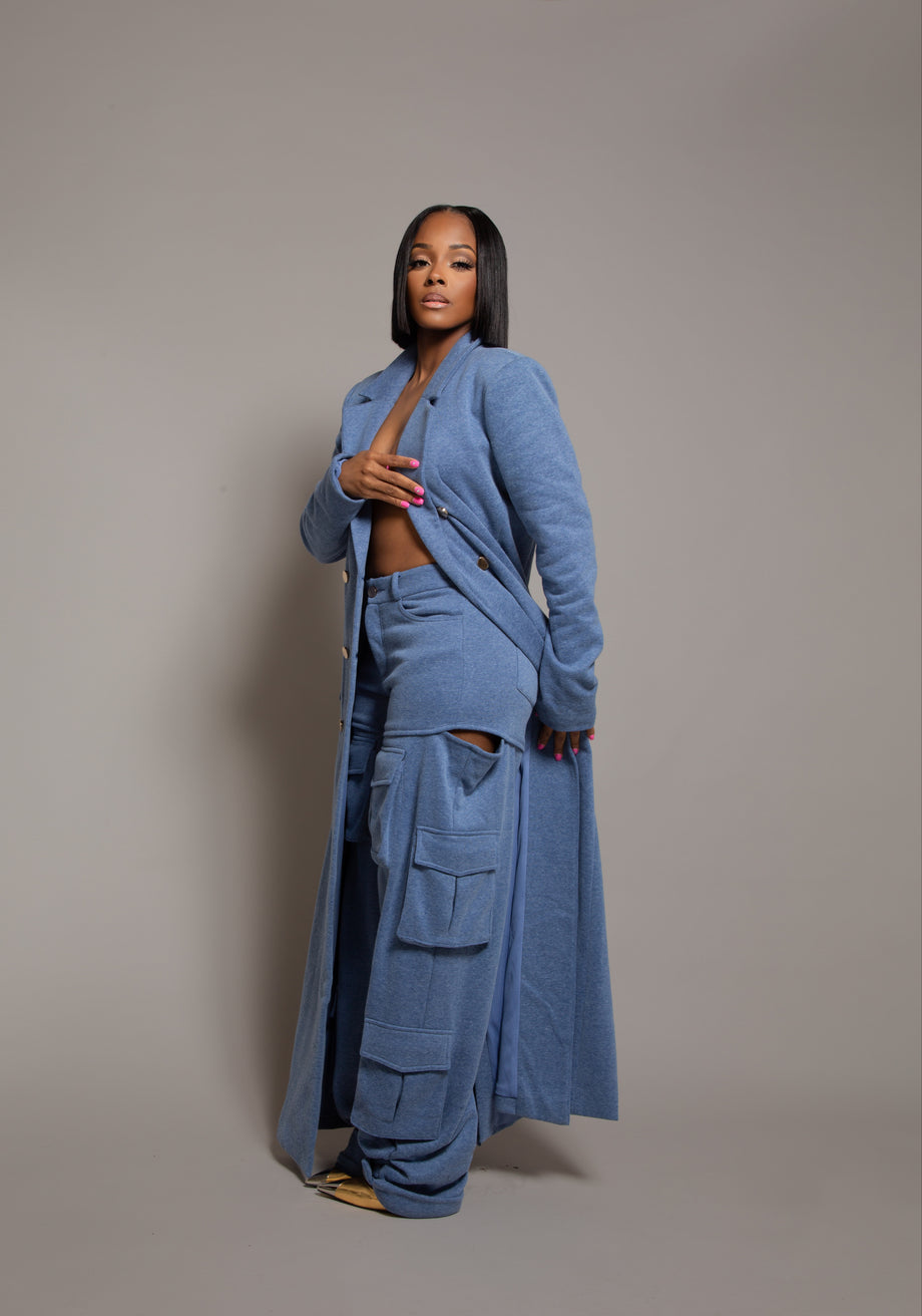 THE PLAYA TRENCH FAUX DENIM BLUE – Irregular Exposure